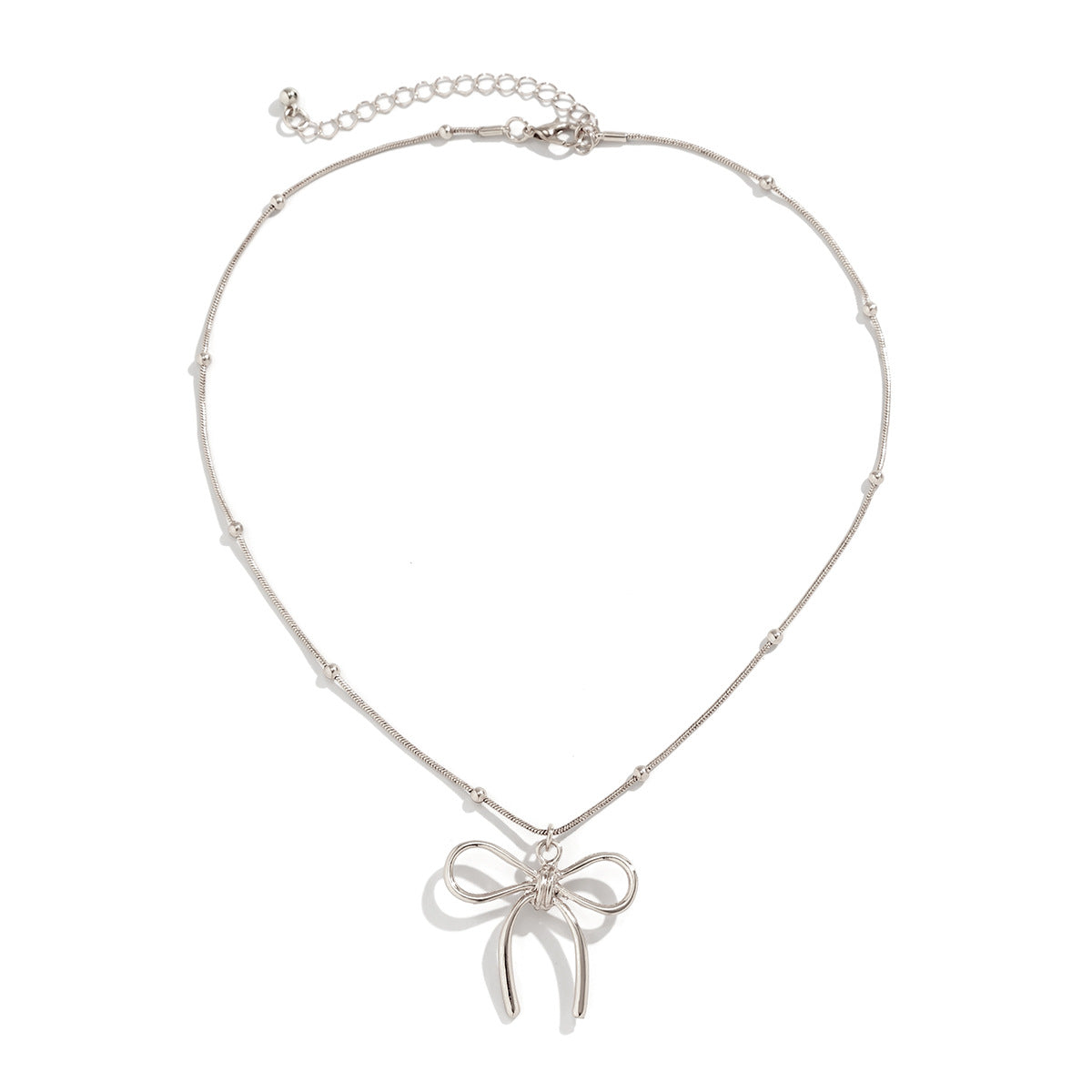 Wholesale Bow Beaded Alloy Necklaces